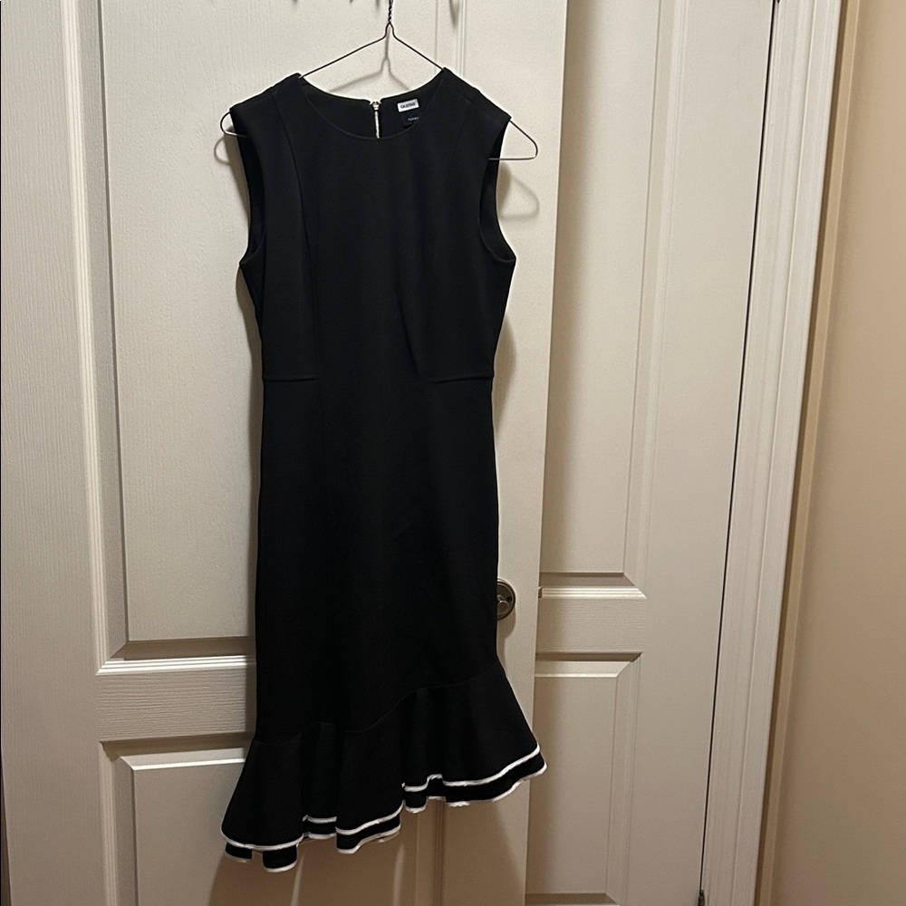 Tommy Hilfiger Black Midi Dress with White Trim